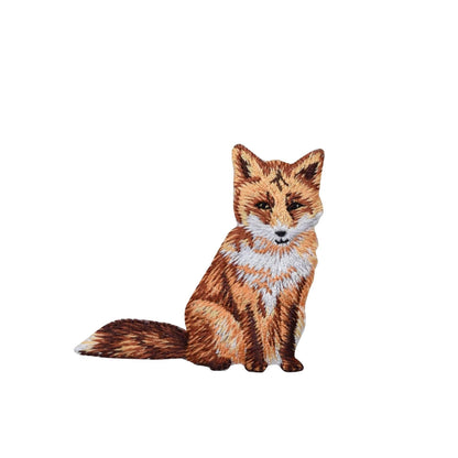 Wholesale Applique - Red Fox - Sitting - Natural Animal- Embroidered Iron on Patch