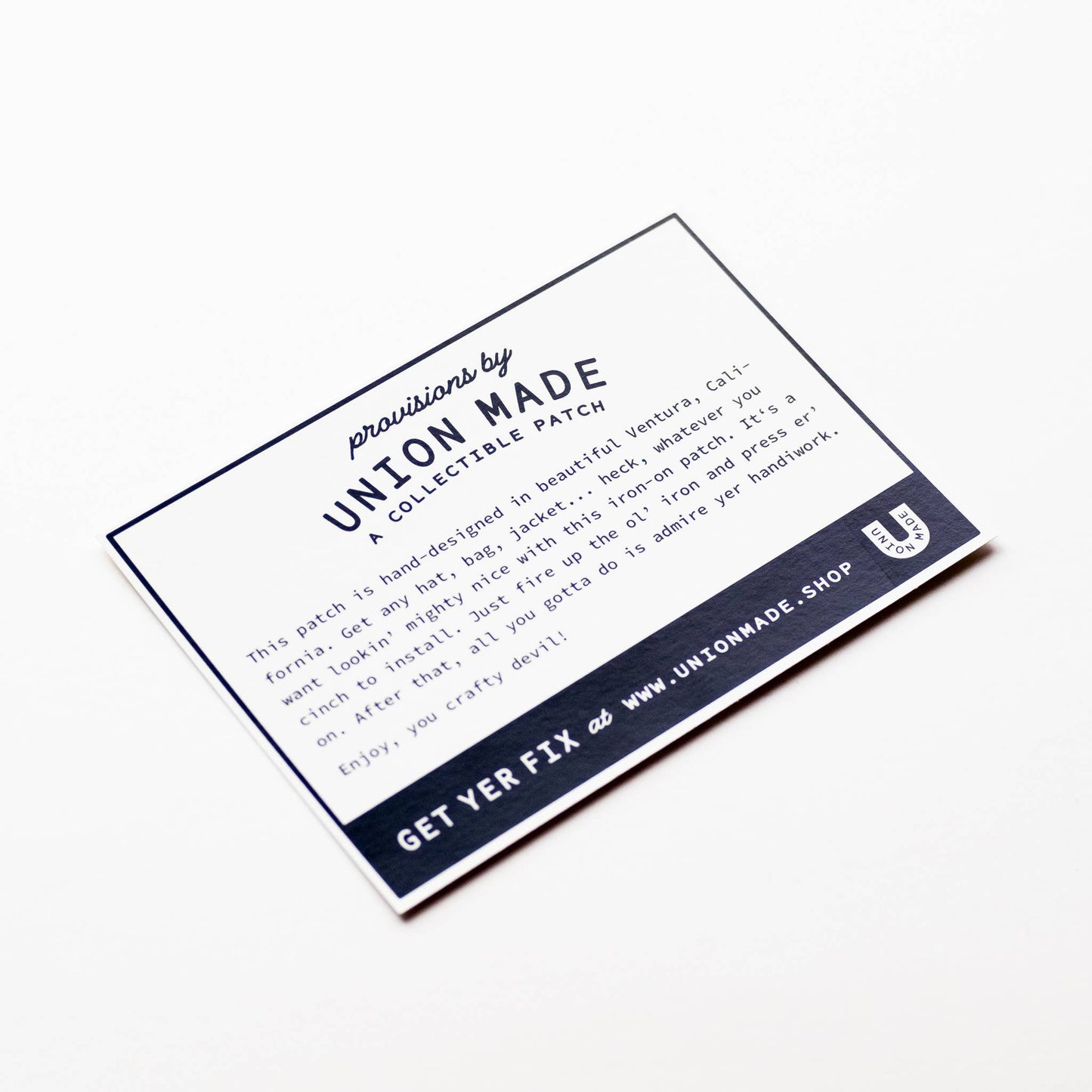 Union Made - Speed Demon Embroidered Iron on Patch - Black and White