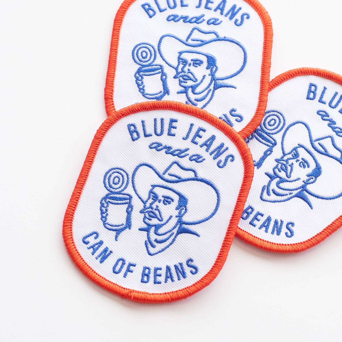 Union Made - Blue Jeans and a Can of Beans Embroidered Iron on Patch
