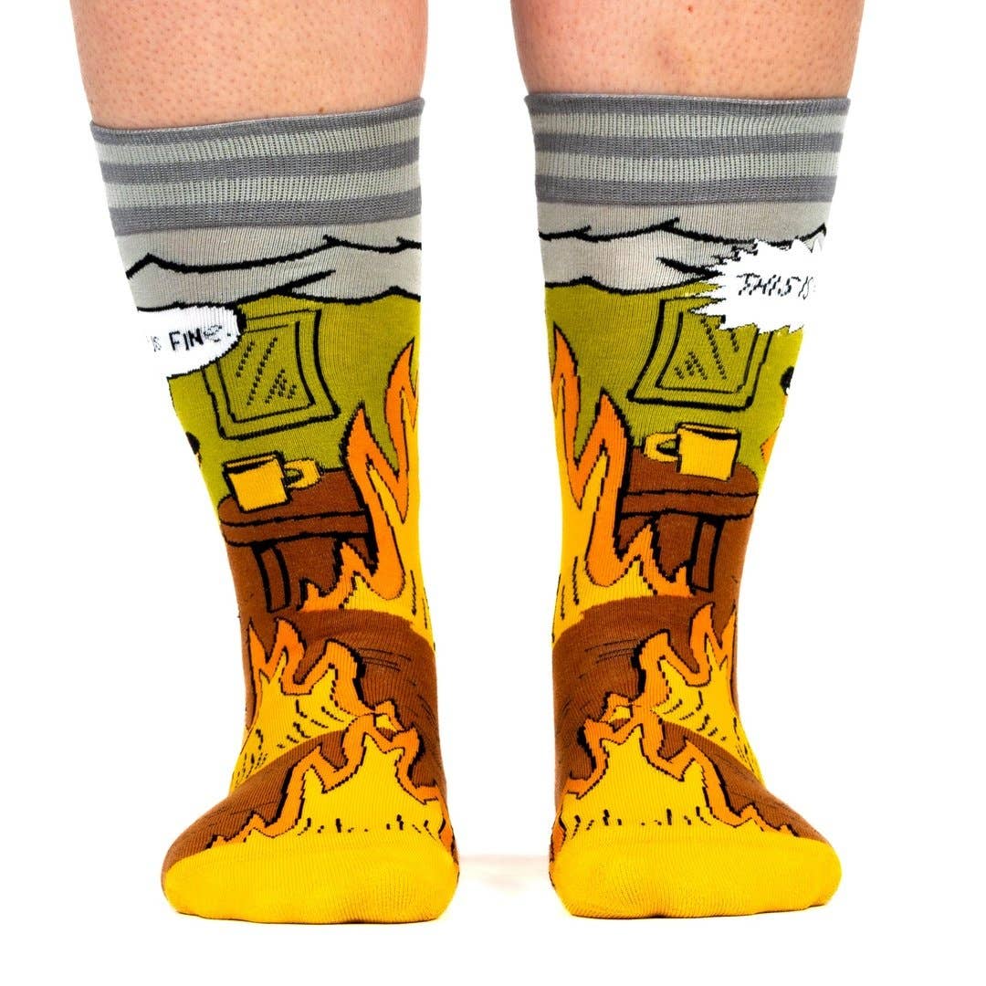 FootClothes LLC - This is Fine. Also, Not Fine. Crew Socks