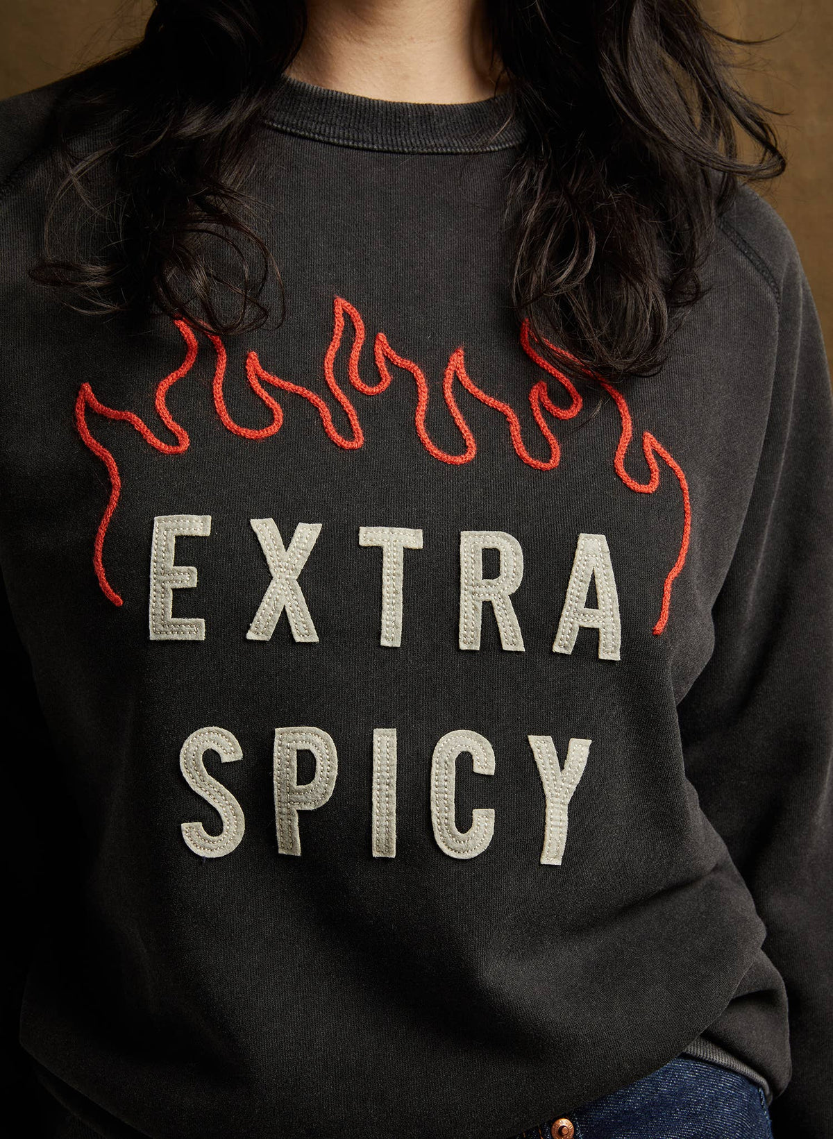 Pyknic - Extra Spicy Chainstitch & Felt Crewneck Sweatshirt