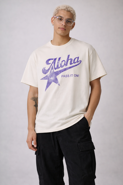 Aloha Star Tee . "Aloha, Pass It On!" Vintage Graphic T-Shirt