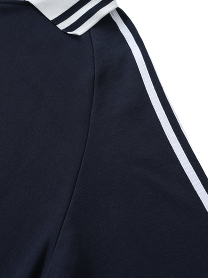 NY New York Unisex Striped Lapel Collar Sweatshirt - Killer Retro