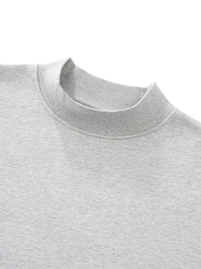 Essential Mock-Neck Crew Fleece Sweatshirt for Women