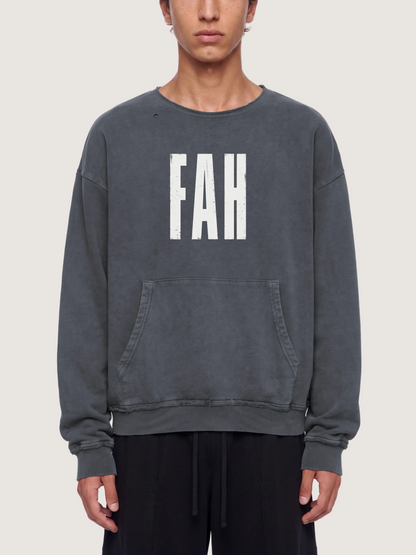 FAH Unisex Raw Edge Crewneck Sweatshirt