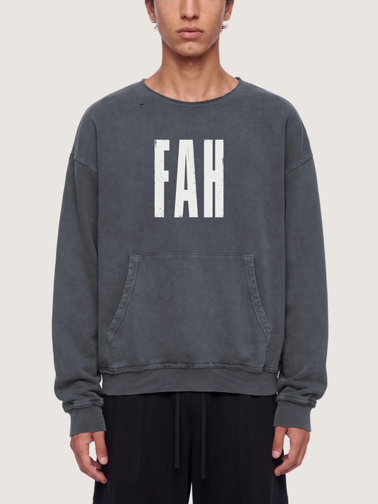 FAH Unisex Raw Edge Crewneck Sweatshirt