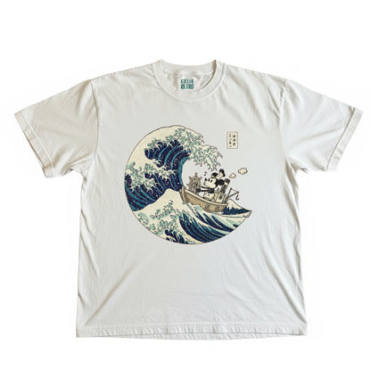 Mickey Mouse in Japan Great Wave of Kanagawa Ukiyo-e Style Tee