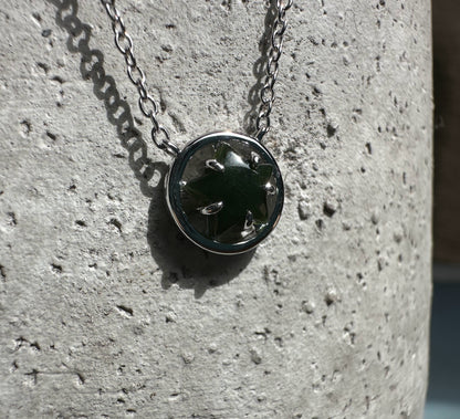 Canadian Jade and Silver Star Pendant - 2476