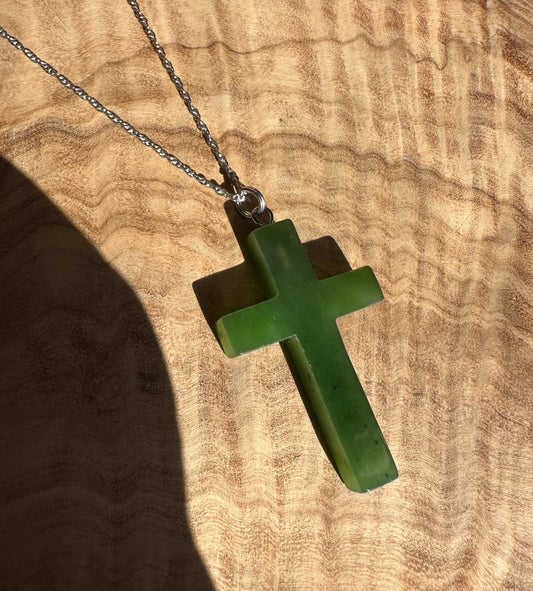 Jade Cross Pendant, 40mm*