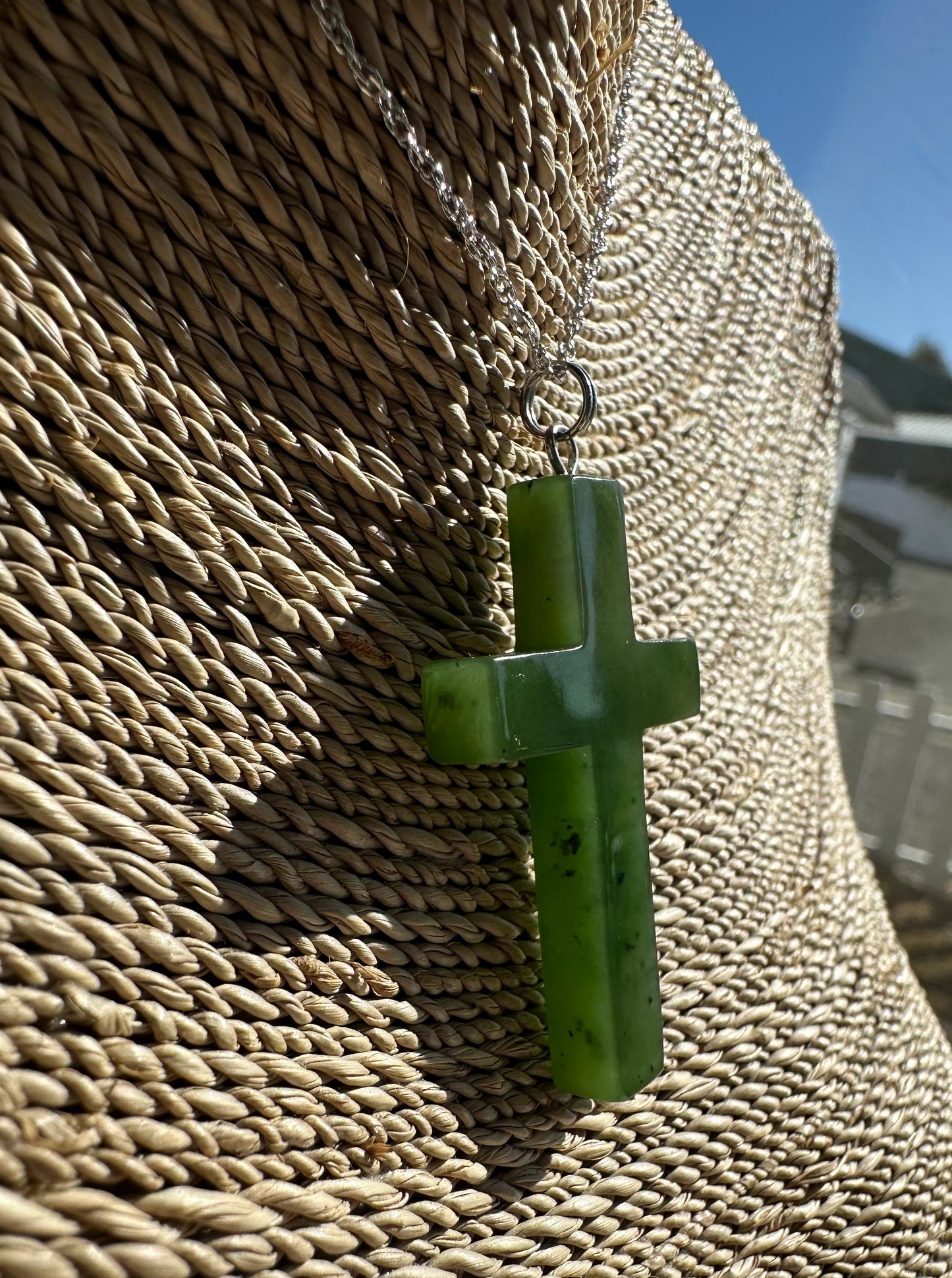 Jade Cross Pendant, 40mm*