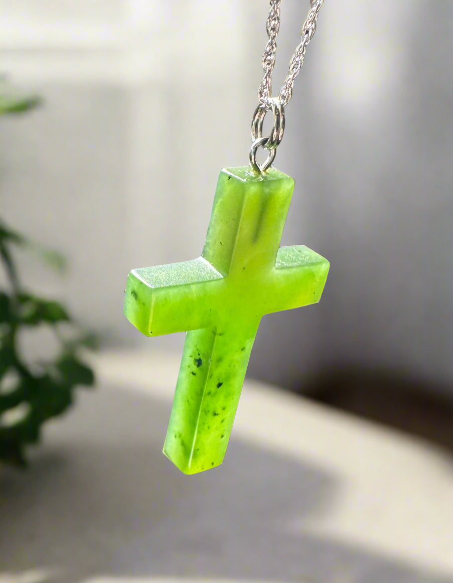 Jade Cross Pendant, 40mm*