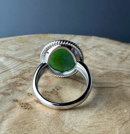 Canadian Jade Silver Ring - 1062