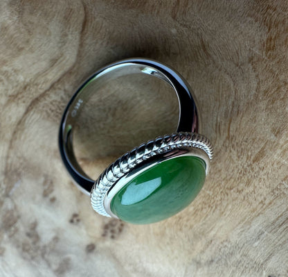 Canadian Jade Silver Ring - 1062