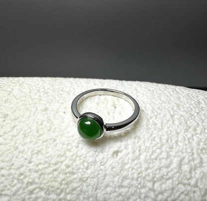Jade and Silver Ring 6mm - 2417
