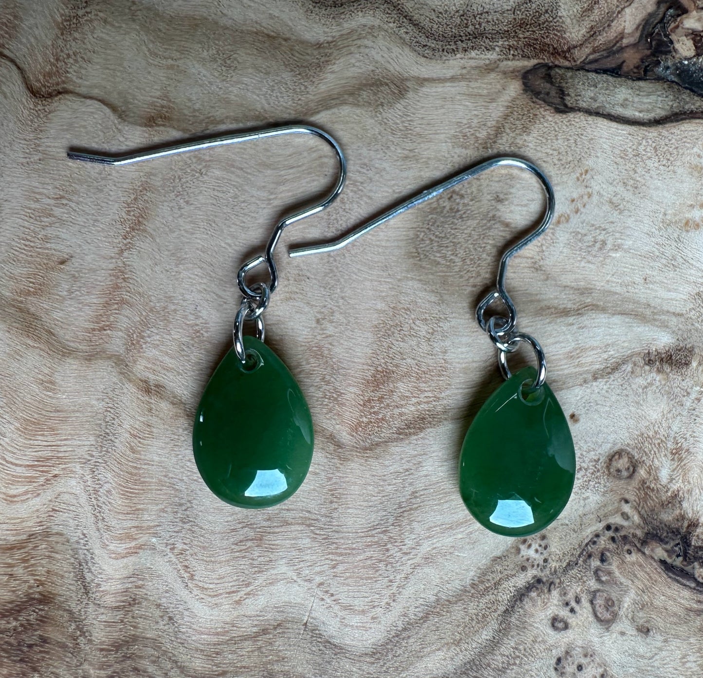 Canadian Jade Earrings, 10x14mm