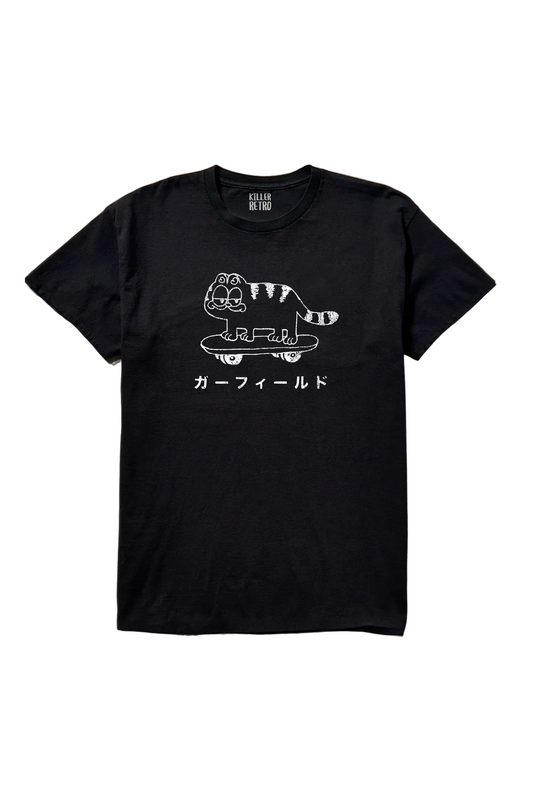 Japanese Skater Cat Retro Graphic Tee