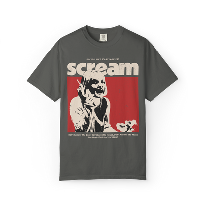 Retro Scream Horror Tee - Washed Vintage Shirt