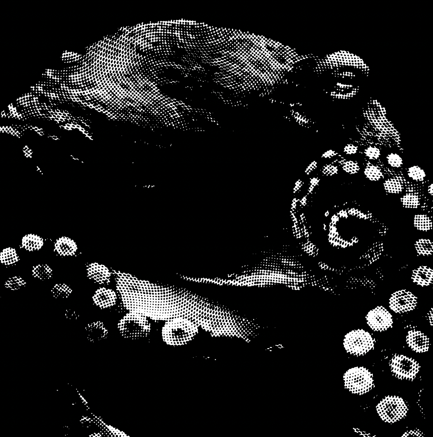 Alt Tag: retro octopus t-shirt with halftone octopus graphic, Octopus Retro Tee design for everyday wear