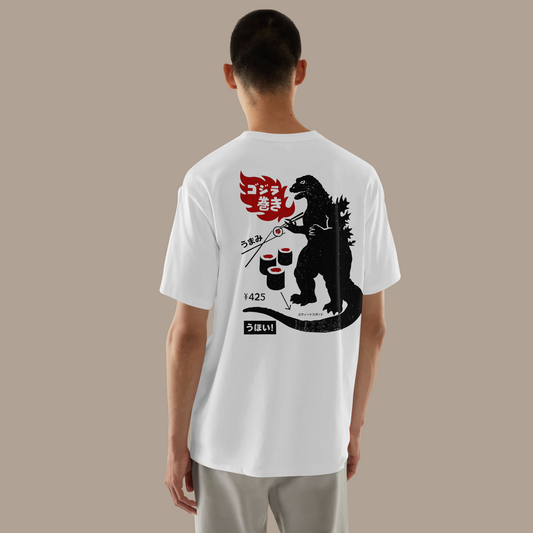 Vintage Sushi Ad T‑Shirt — Retro Japanese Monster Sushi Graphic Tee