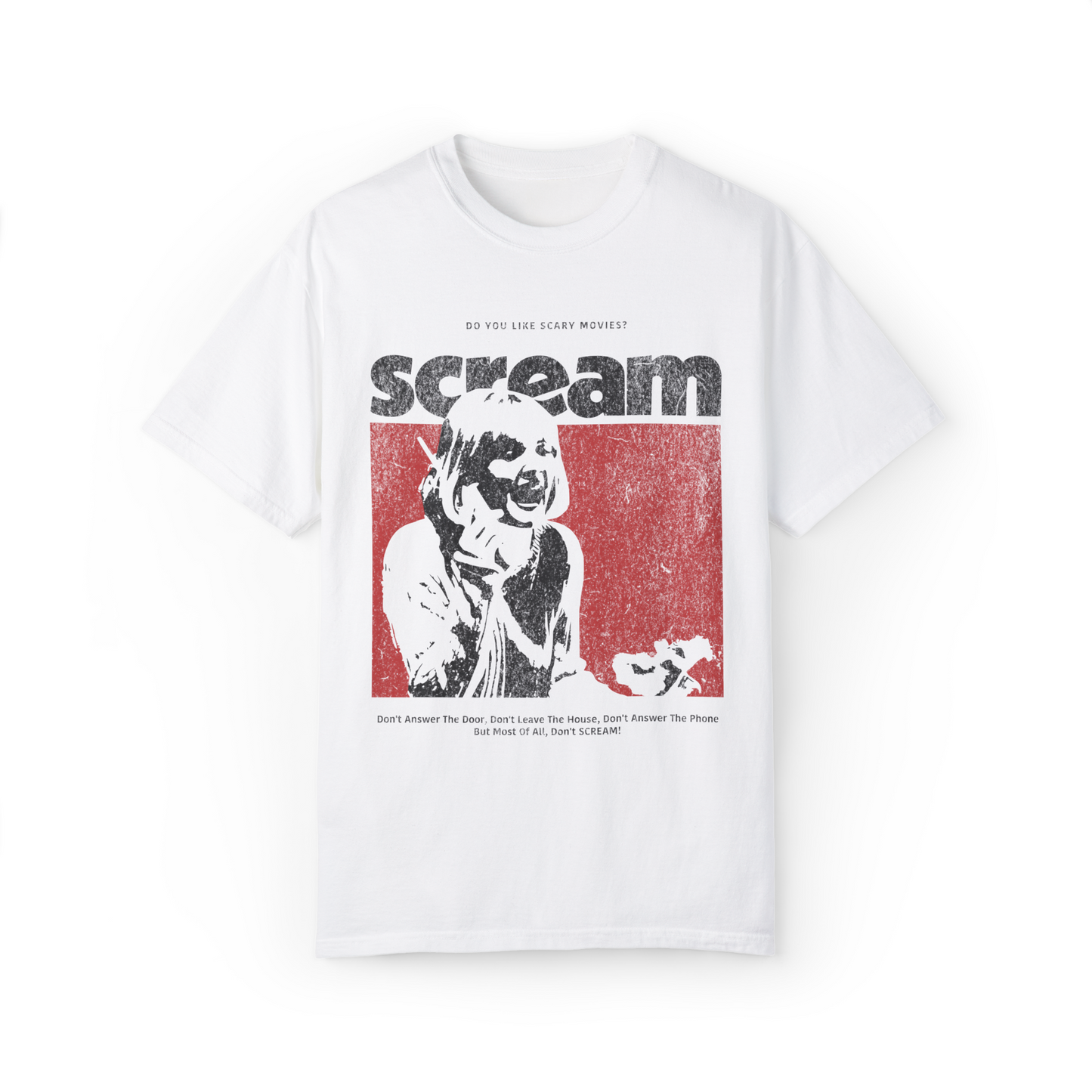 Retro Scream Horror Tee - Washed Vintage Shirt