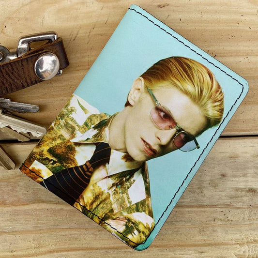 backerton - David Bowie - Leather Spectrum Vert Cardholder Wallet