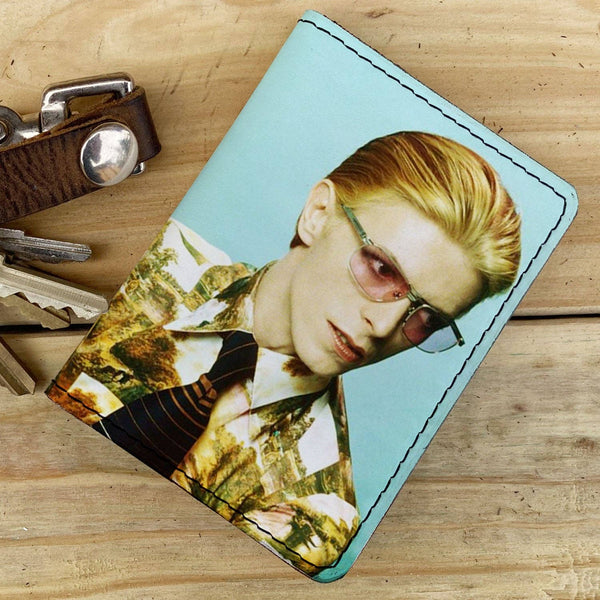backerton - David Bowie - Leather Spectrum Vert Cardholder Wallet