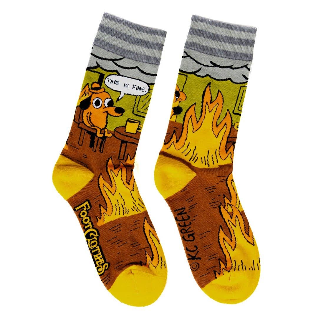 FootClothes LLC - This is Fine. Also, Not Fine. Crew Socks