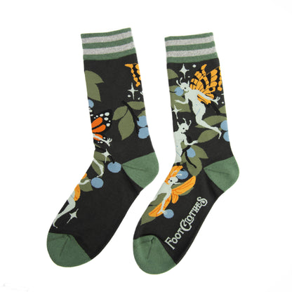 FootClothes LLC - Fanciful Fairies Crew Socks