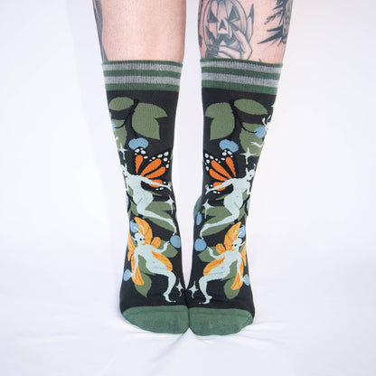 FootClothes LLC - Fanciful Fairies Crew Socks