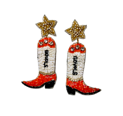 Lily Posh - Tennessee VOLS Football Game Day Cowboy Boots Earring 