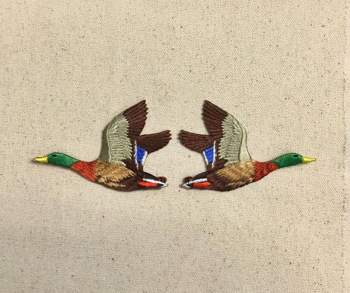 Wholesale Applique - Mallard Drake - Duck - Flying Left or Right - Iron on Applique - Embroidered Patch
