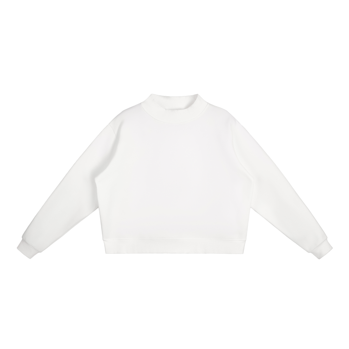 Essential Mock-Neck Crew Fleece Sweatshirt for Women