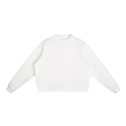 Essential Mock-Neck Crew Fleece Sweatshirt for Women