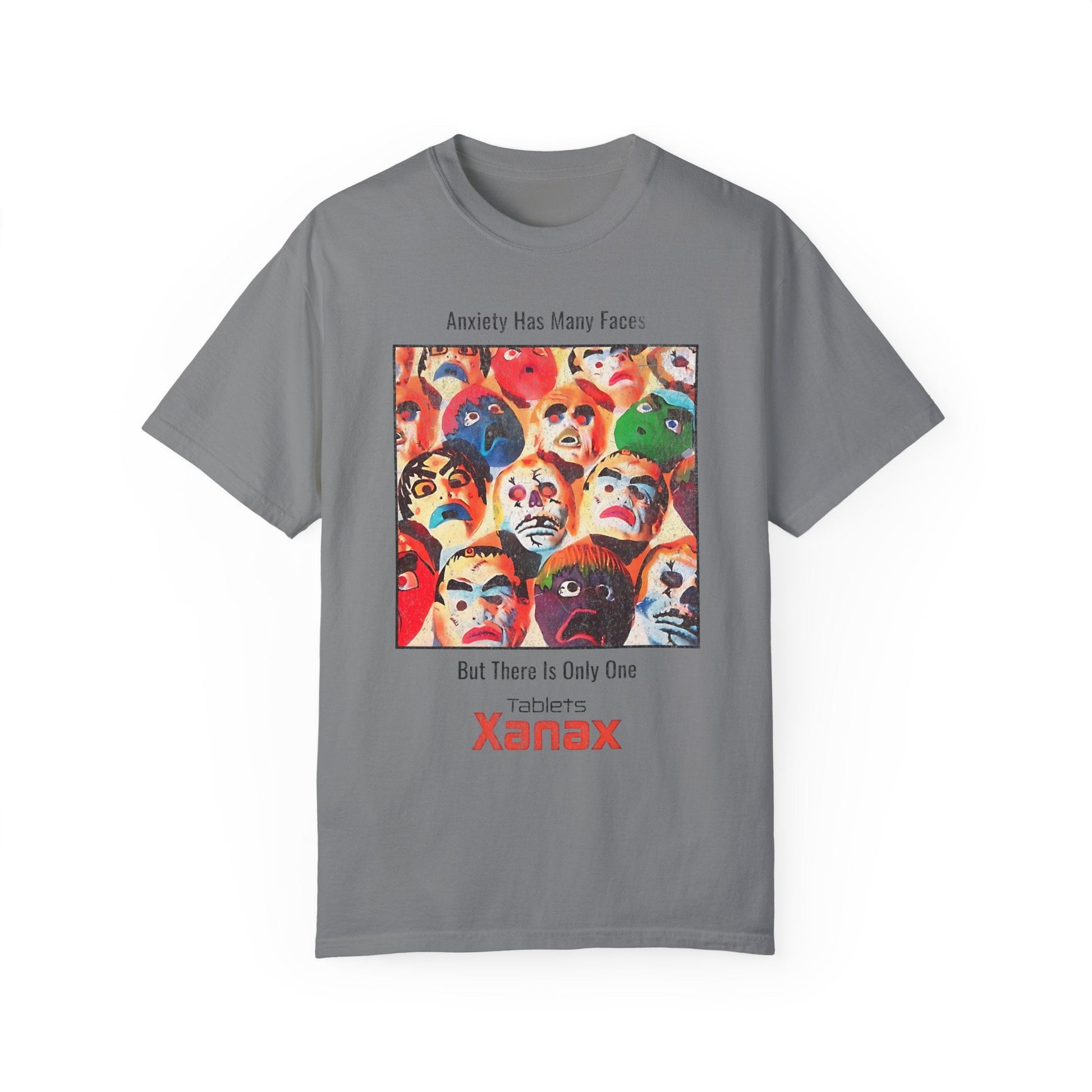 Anxiety Has Many Faces 90's Vintage Xanax Graphic T-shirt. - KILLER RETRO