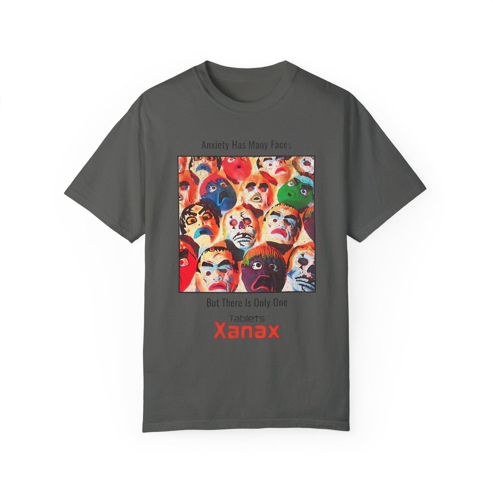 Anxiety Has Many Faces 90's Vintage Xanax Graphic T-shirt. - KILLER RETRO