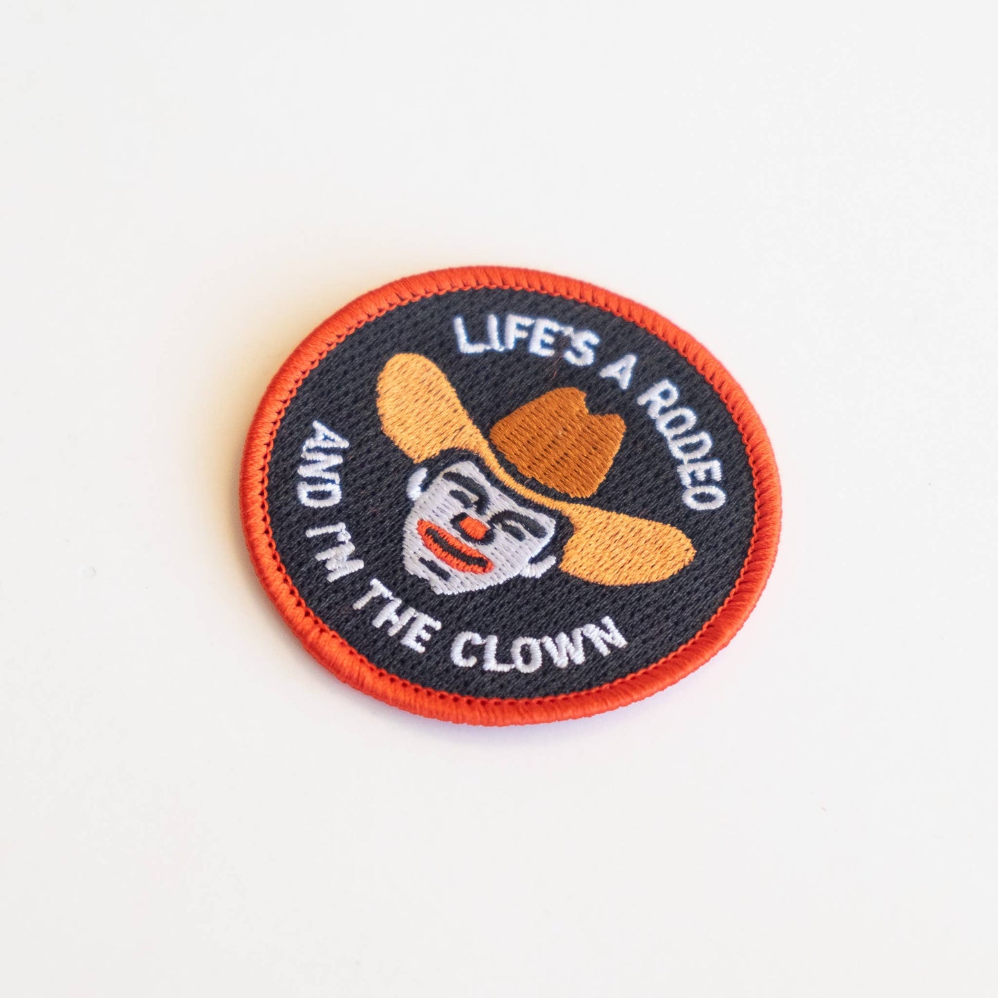 Union Made - Rodeo Clown Embroidered Iron on Patch