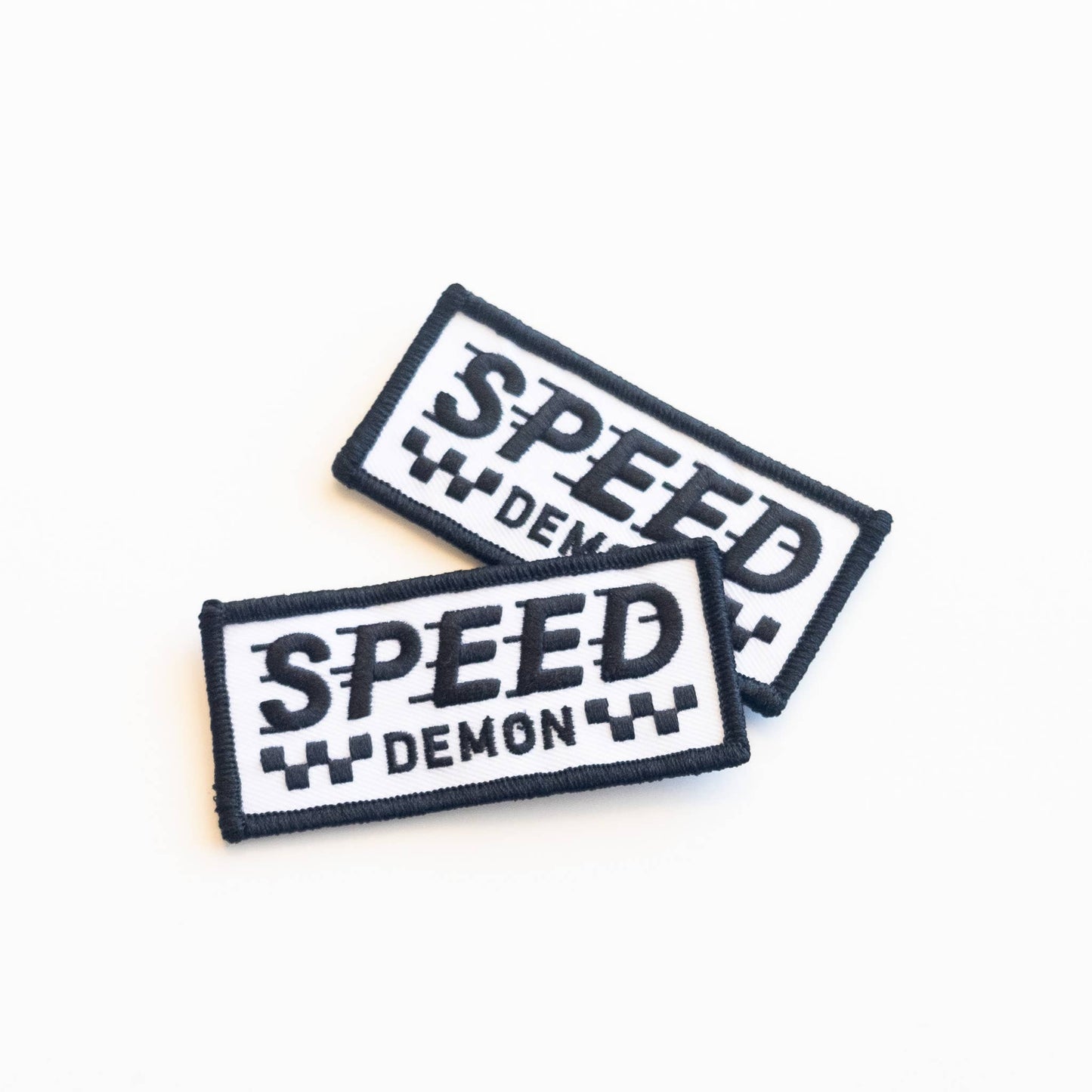 Union Made - Speed Demon Embroidered Iron on Patch - Black and White