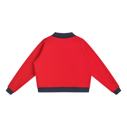 Women’s Two Tone Mock Neck Crewneck Sweatshirt