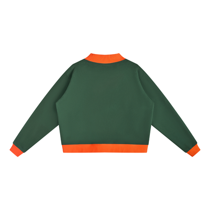 Women’s Two Tone Mock Neck Crewneck Sweatshirt
