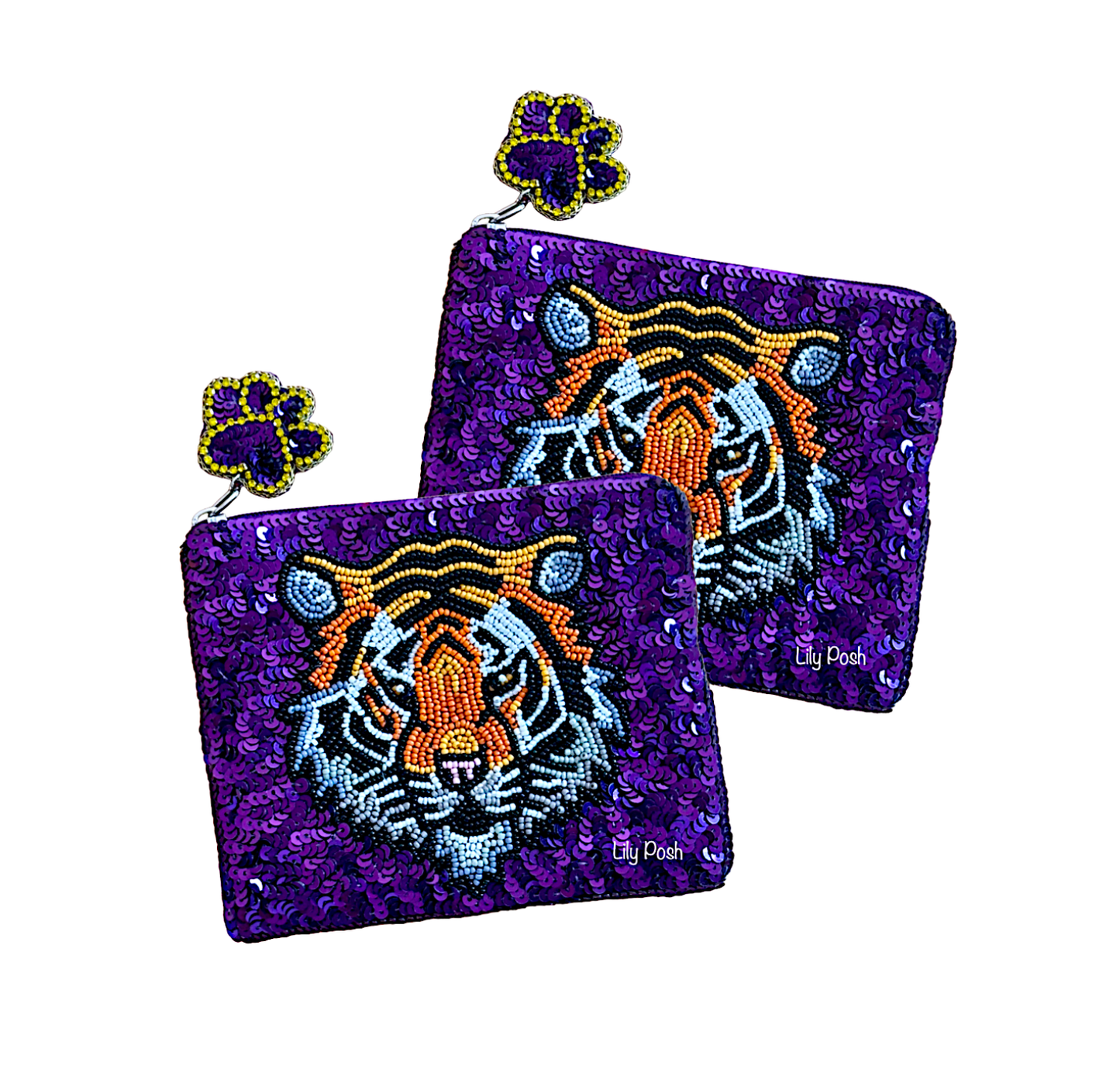 Lily Posh - Tiger Football Game Day Coin Purse LSU Go Tigers