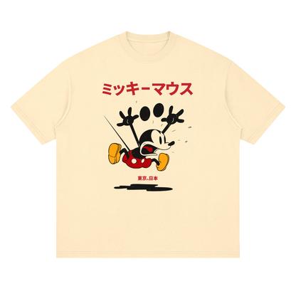 Retro Mickey Mouse Japanese Loose Drop Shoulder T-Shirt
