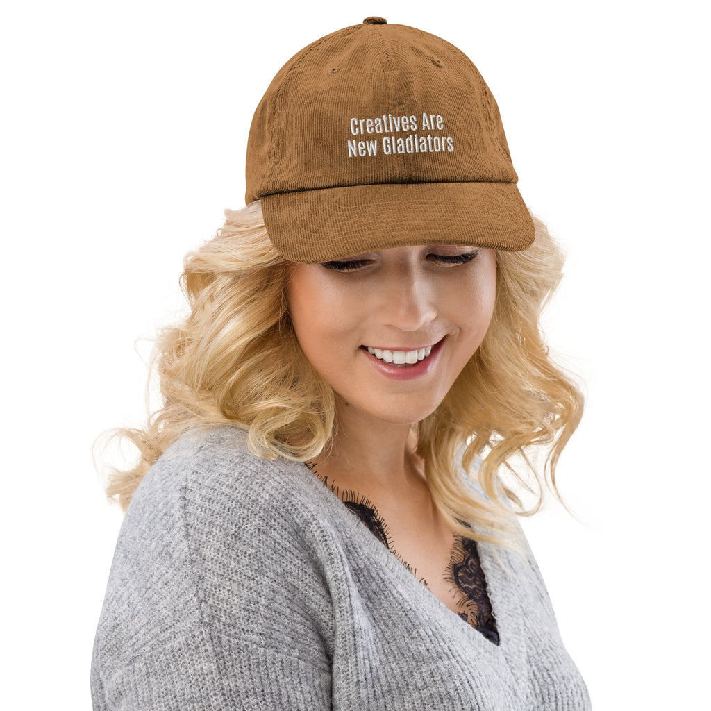 Creatives Are New Gladiators Embroidered Corduroy Hat - KILLER RETRO