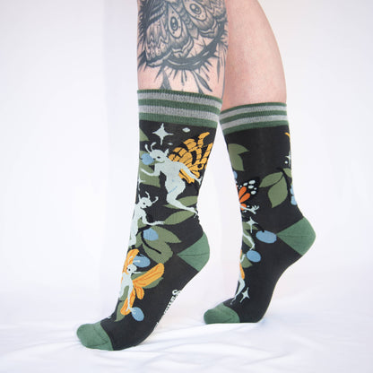 FootClothes LLC - Fanciful Fairies Crew Socks