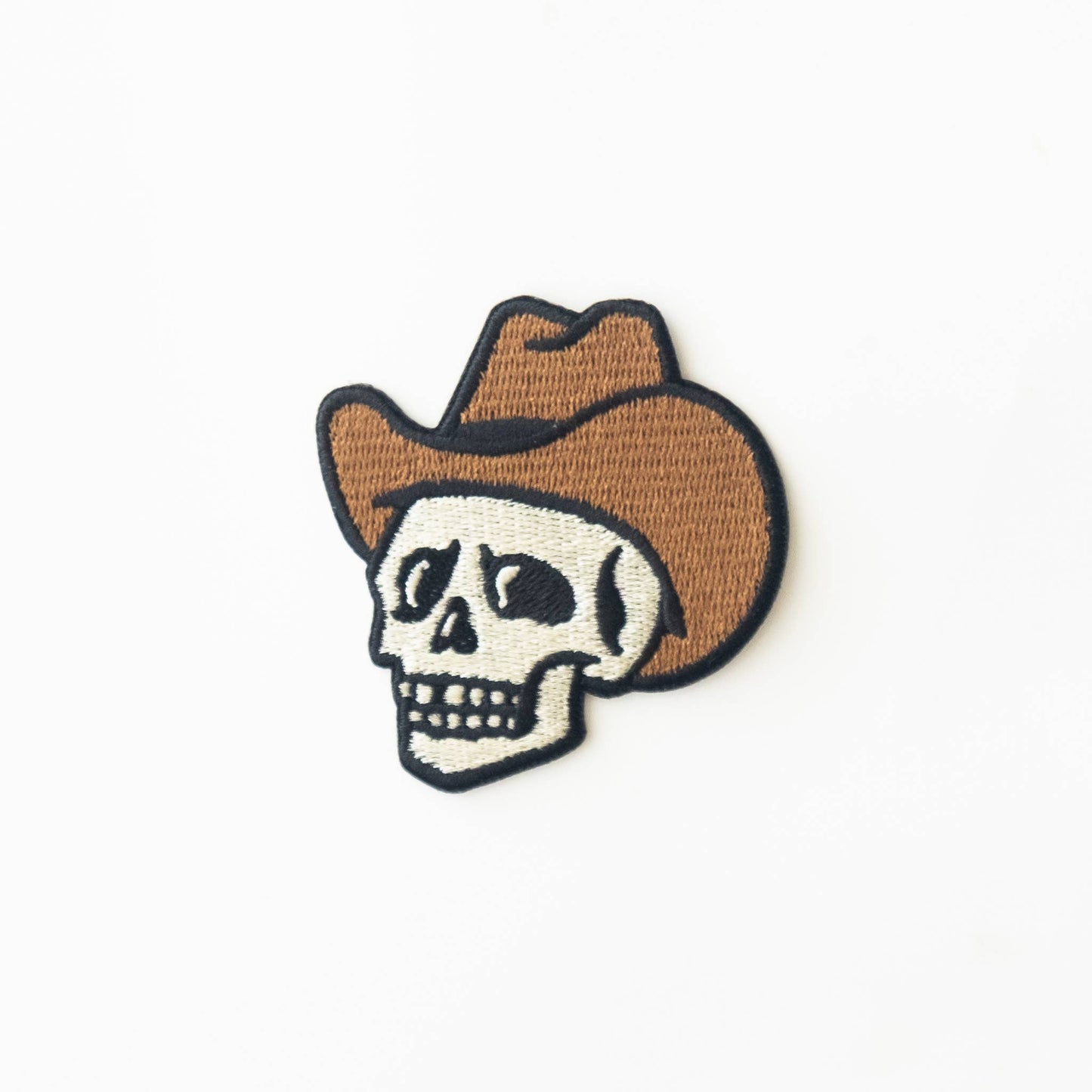Union Made - Cowboy Skull Embroidered Iron on Patch