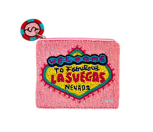 Lily Posh - Beaded Las Vegas Coin Purse, Seed Bead Coin Pouch, Lily Posh