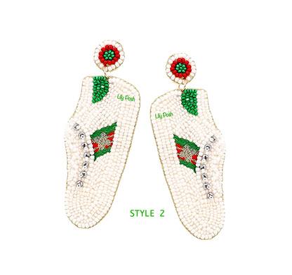 Lily Posh - Sneaker Shoes Seed Bead Earring, High Tops