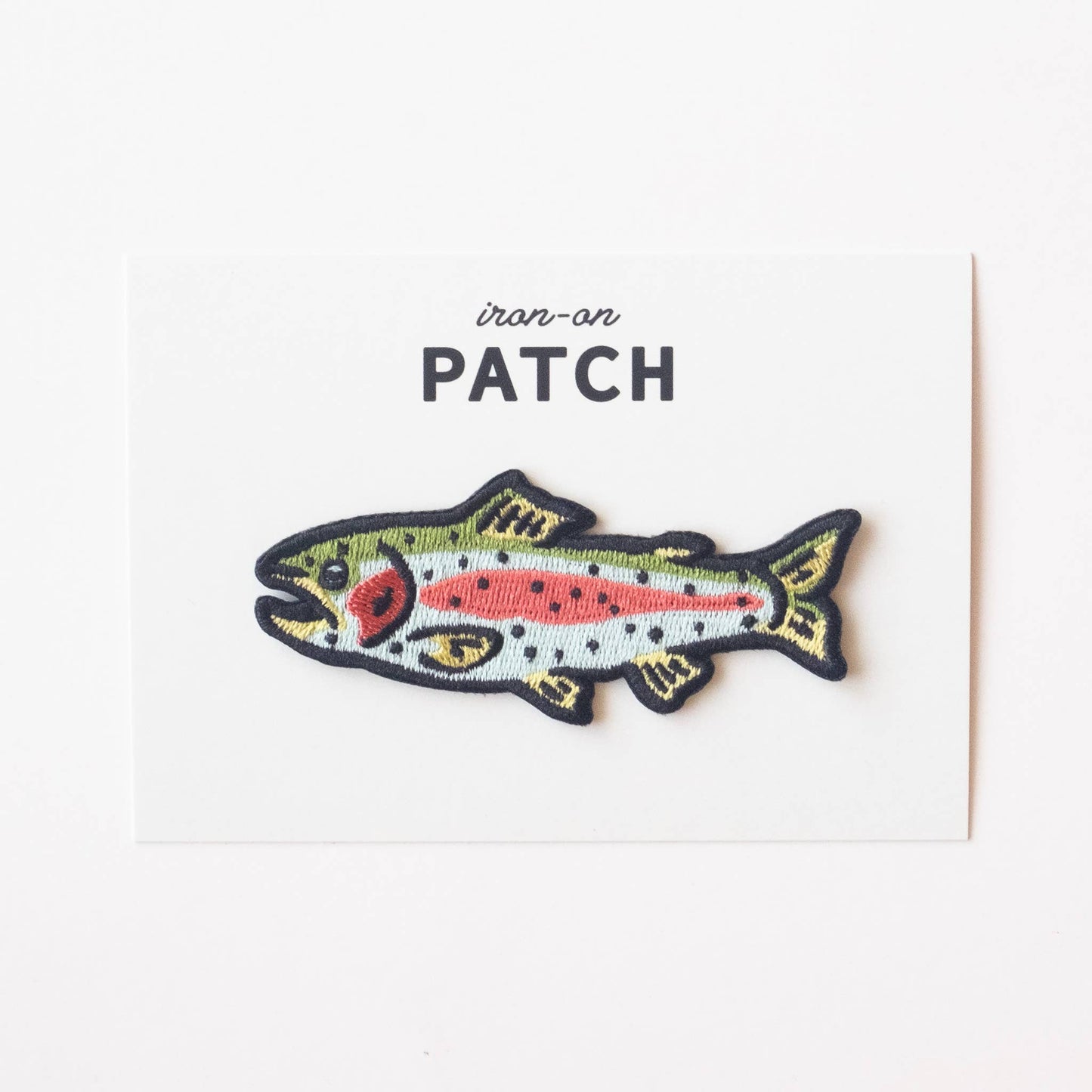 Union Made - Rainbow Trout Embroidered Iron on Patch