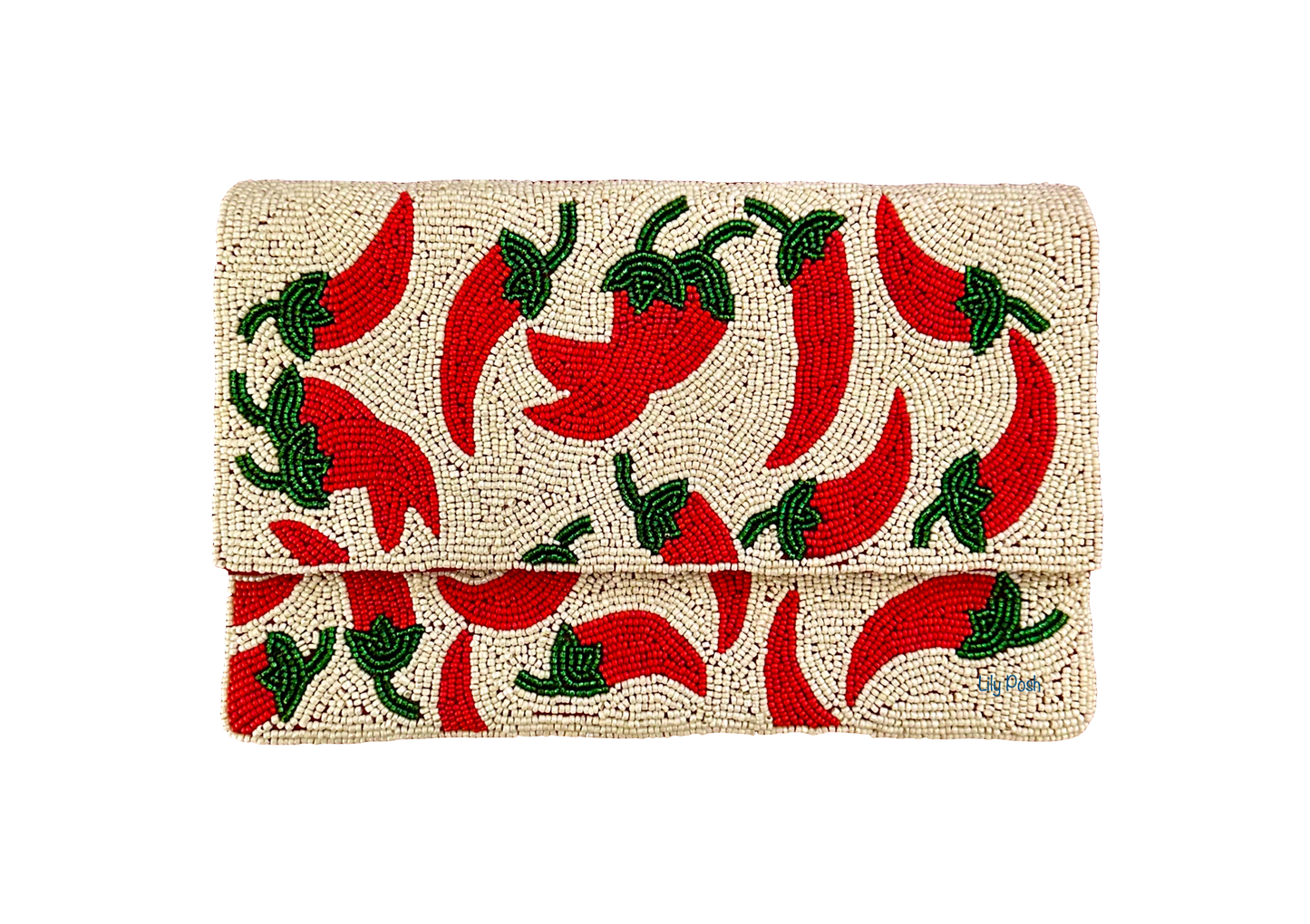 Lily Posh - Chili Pepper Clutch Crossbody Beaded Bag Cayenne Lily Posh