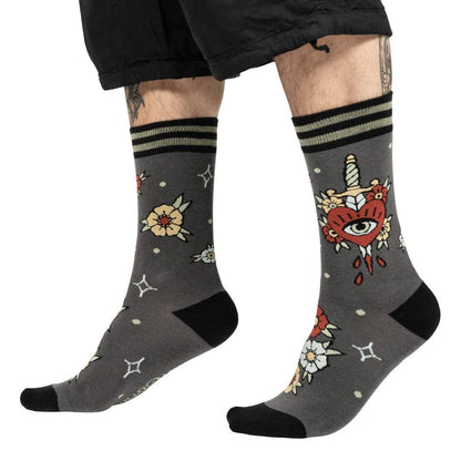 FootClothes LLC - Love Hurts Crew Socks