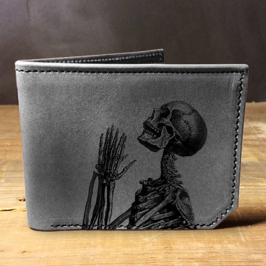 backerton - Praying Skeleton - Printmaker Leather Wallet